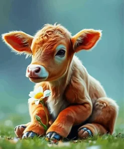 Brown Baby Calf Diamond Painting