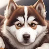 Brown Baby Husky Diamond Painting