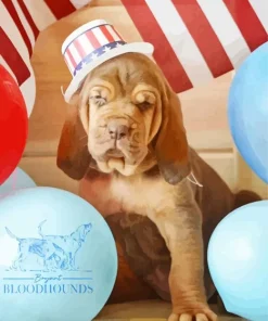 Brown Bloodhound Puppy Diamond Painting