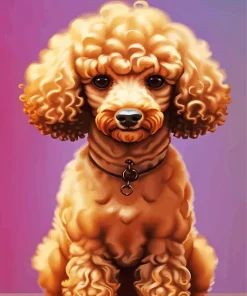 Brown Curly Poodle Dog Diamond Painting