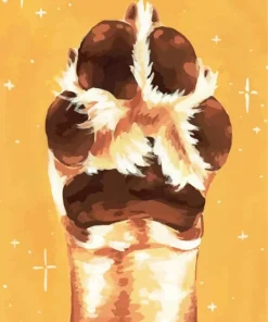 Brown Dog Paw Art Diamond Painting
