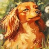 Brown Fluffy Dachshund Dog Diamond Painting