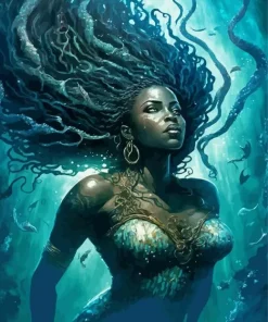 Brown Mermaid Diamond Painting