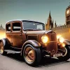 Brown Old Car Diamond Painting
