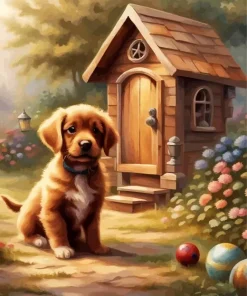 Brown Puppy Diamond Painting