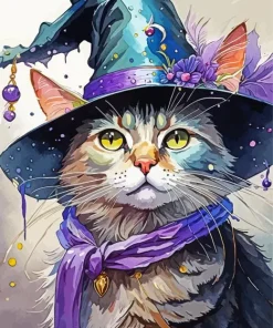 Cat Witch Art Diamond Painting