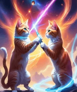 Cats Fighting Diamond Painting