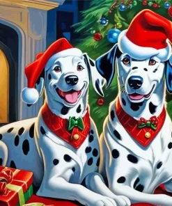 Christmas Dogs Pets Diamond Painting