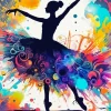 Colorful Ballerina Silhouette Art Diamond Painting
