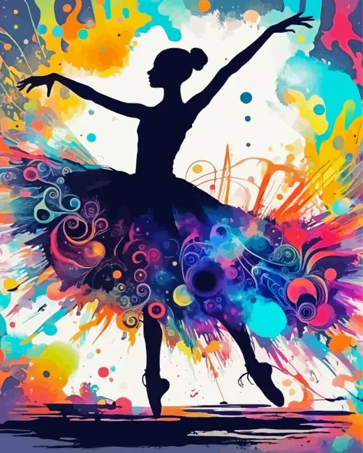 colorful ballerina silhouette art Diamond Paints Colorful Ballerina Silhouette Art Diamond Painting