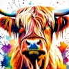 Colorful Cow Face Diamond Painting