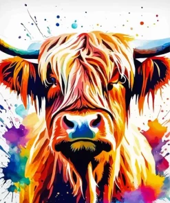 Colorful Cow Face Diamond Painting