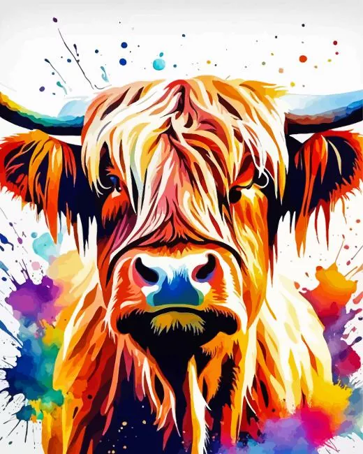 colorful cow face Diamond Dotz Colorful Cow Face Diamond Painting
