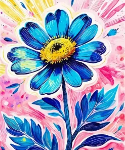 Cool Blue Flower Diamond Painting