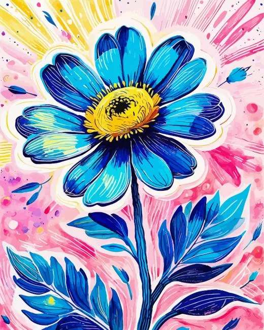 cool blue flower Diamond Paints Cool Blue Flower Diamond Painting