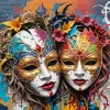 Cool Drama Masks Art Diamond Painting