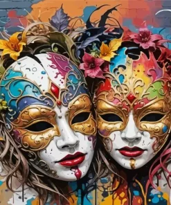 Cool Drama Masks Art Diamond Painting