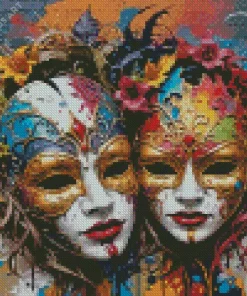 Cool Drama Masks Art Diamond Painting