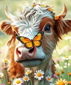 Cool Fluffy Calf Art Diamond Painting