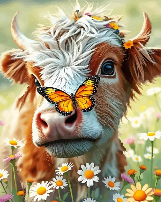 cool fluffy calf art Diamond Paints Cool Fluffy Calf Art Diamond Painting