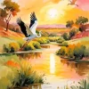 Cool Flying Stork Diamond Painting