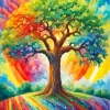 Cool Rainbow Tree Art Diamond Painting
