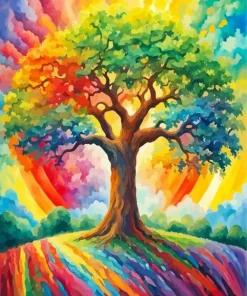 Cool Rainbow Tree Art Diamond Painting
