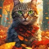 Cute Fall Cat Diamond Painting
