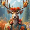 Cute Floral Antlers Deer Diamond Painting