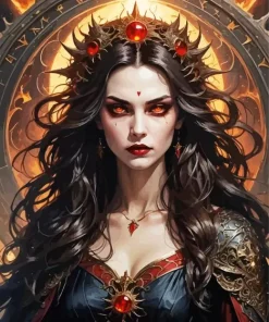 Dark Draconic Woman Diamond Painting