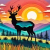 Deer Animal Silhouette Diamond Painting