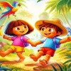 Dora And Her Boyfriend Diamond Painting