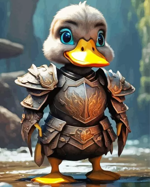 duck bird in armor Diamond Paints Duck Bird In Armor Diamond Painting