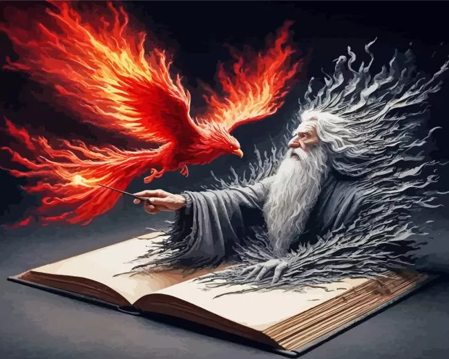 dumbledore and fawkes Diamond Paints Dumbledore And Fawkes Diamond Painting