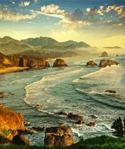 Ecola State Park Sunset Diamond Painting