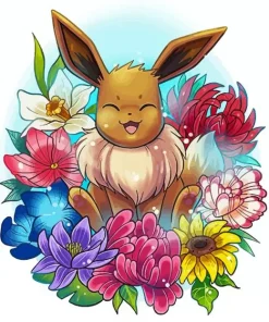 Eevee Bouquet Art Diamond Painting