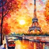 Eiffel Tower Sunset Art Diamond Painting