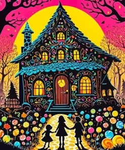 Enchanted Candy Forest House Diamond Painting