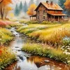 Fall Cabin Art Diamond Painting