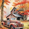 Fall Truck Barn Diamond Painting