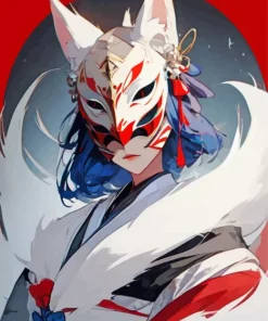 Female Kitsune Mask Art Diamond Painting