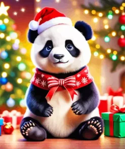 Festive Panda Art Diamond Painting