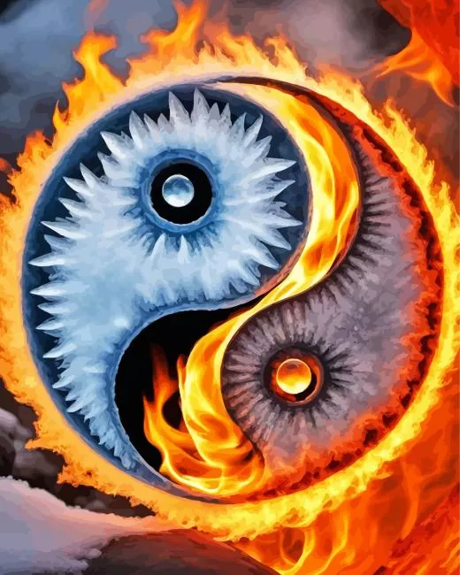 fire and ice yin yang Diamond Paints Fire And Ice Yin Yang Diamond Painting