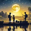 Fishing Silhouette Art Diamond Painting