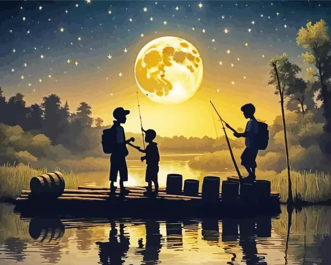 fishing silhouette art Diamond Paintings Fishing Silhouette Art Diamond Painting