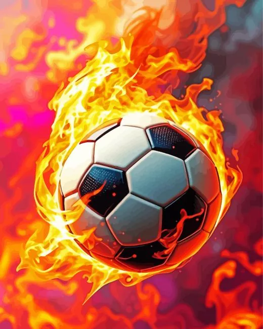 flaming soccer ball Diamond Paintings Flaming Soccer Ball Diamond Painting