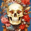 Floral Flowers Skull Diamond Painting