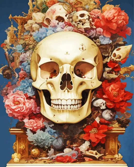 floral flowers skull Diamond Paints Floral Flowers Skull Diamond Painting