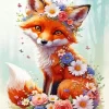 Floral Fox Art Diamond Painting