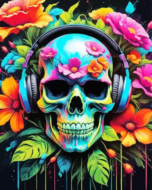 floral skull art Diamond Painst Floral Skull Art Diamond Painting